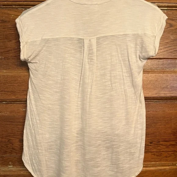 Lucky Brand White Ribbed Short Sleeve Top - Picture 2 of 4